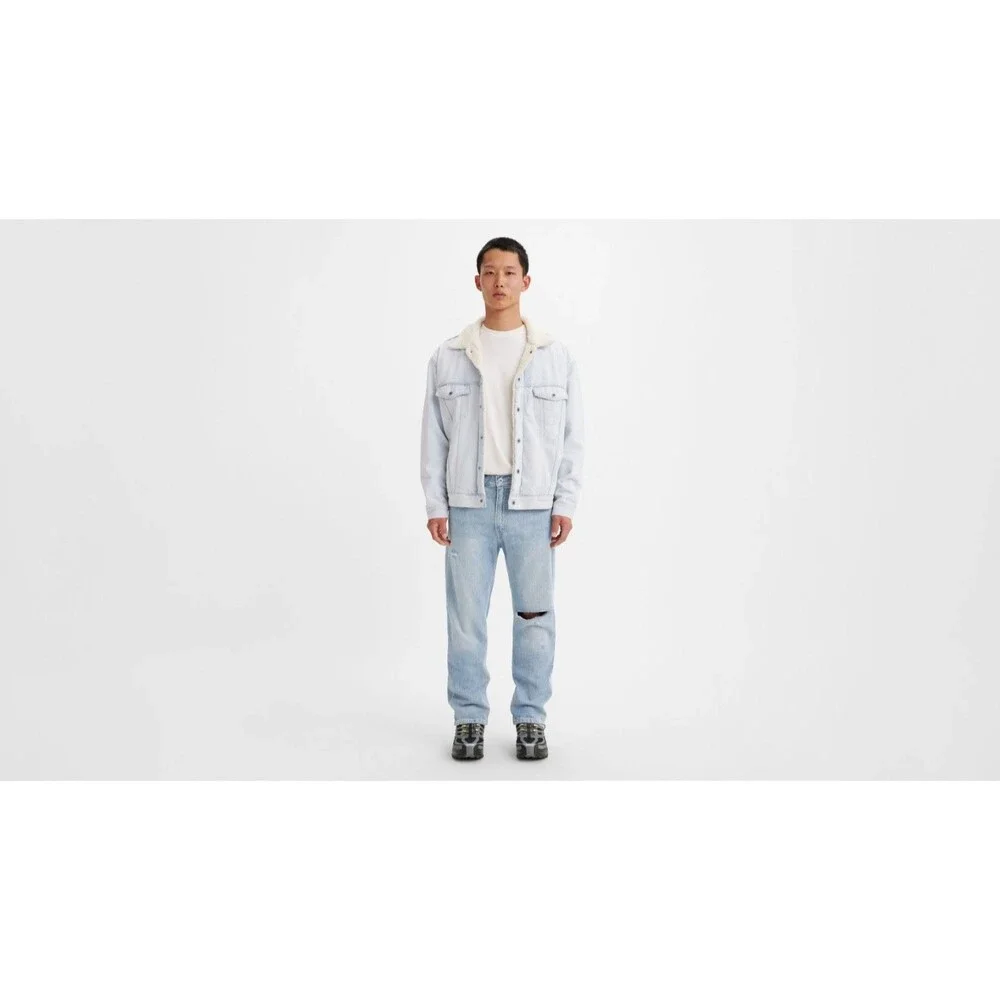 Levi's SilverTab Straight Light Blue Denim Distressed Relaxed Fit Jeans